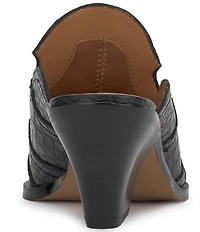 Jessica Simpson Zurina Crocodile Western Heeled Mules