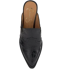 Jessica Simpson Zurina Crocodile Western Heeled Mules