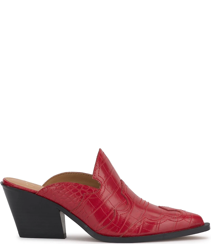 Jessica Simpson Zurina Crocodile Western Heeled Mules