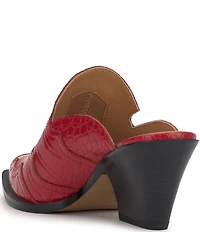 Jessica Simpson Zurina Crocodile Western Heeled Mules
