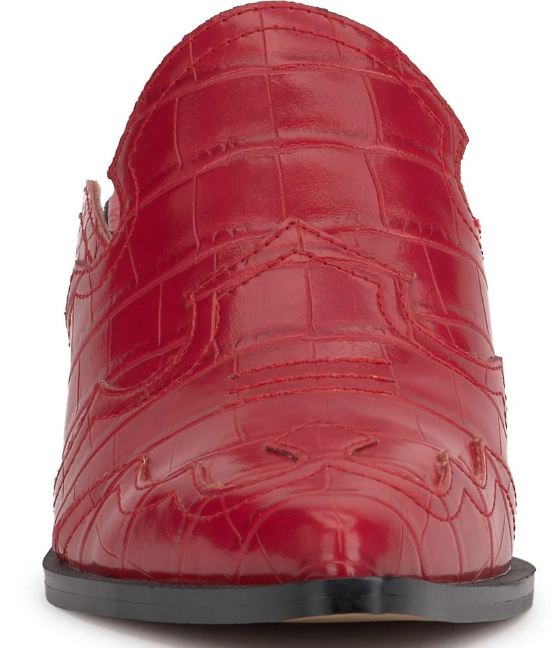 Jessica Simpson Zurina Crocodile Western Heeled Mules