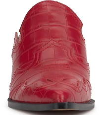 Jessica Simpson Zurina Crocodile Western Heeled Mules