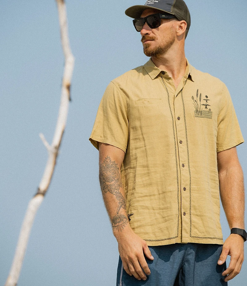 JETTY Marshall Linen Short Sleeve Woven Shirt