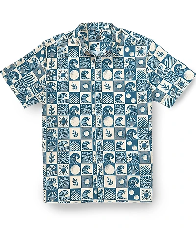 JETTY Sandspit Tech Wave Print Short Sleeve Woven Shirt