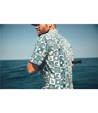 JETTY Sandspit Tech Wave Print Short Sleeve Woven Shirt