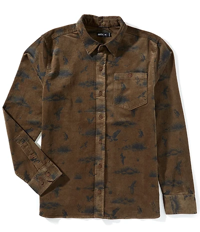 JETTY Shoals Camo Corduroy Long Sleeve Woven Shirt