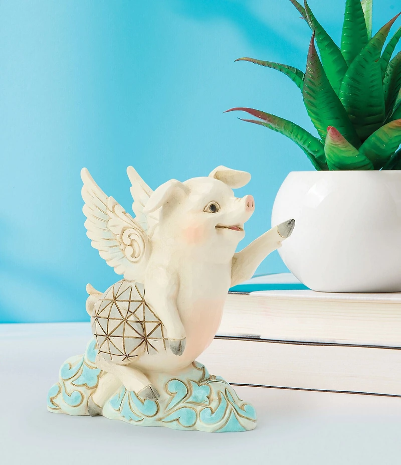 Jim Shore Heartwood Creek Collection Flying Pig Mini Figurine