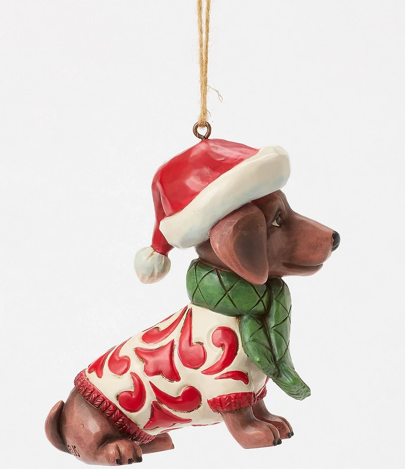 Jim Shore Christmas Dog Dachshund Ornament