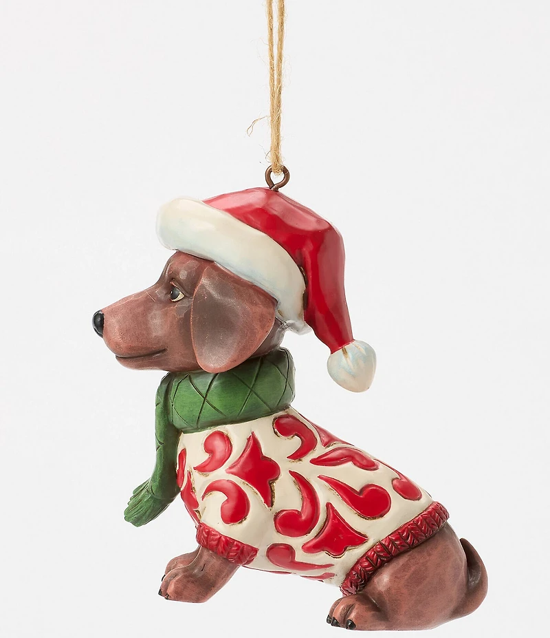 Jim Shore Christmas Dog Dachshund Ornament