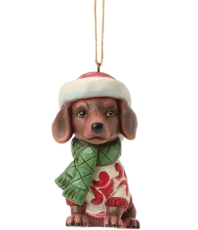 Jim Shore Christmas Dog Dachshund Ornament