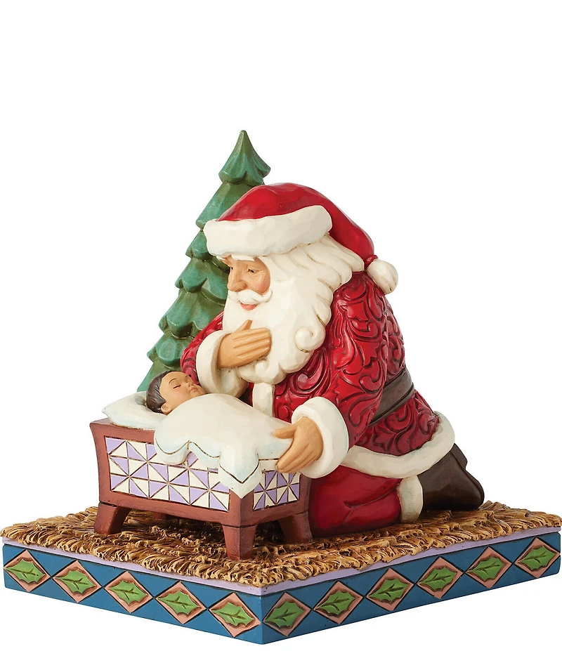 Jim Shore Christmas Miracle Santa Kneeling Over Baby Jesus Figurine