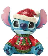 Jim Shore Disney Traditions Battery-Operated Light-Up Stitch In Ugly Sweater Limited Edition Figurine