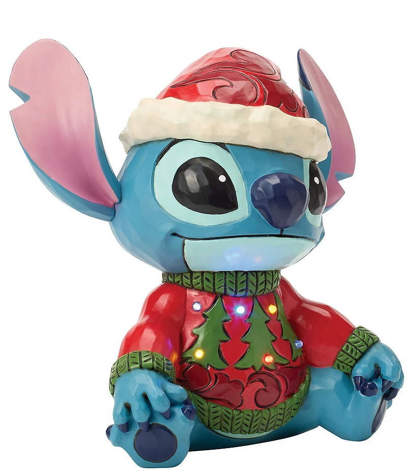 Jim Shore Disney Traditions Battery-Operated Light-Up Stitch In Ugly Sweater Limited Edition Figurine