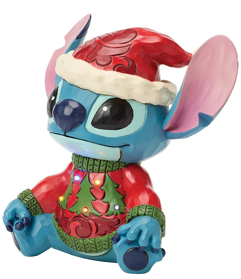 Jim Shore Disney Traditions Battery-Operated Light-Up Stitch In Ugly Sweater Limited Edition Figurine
