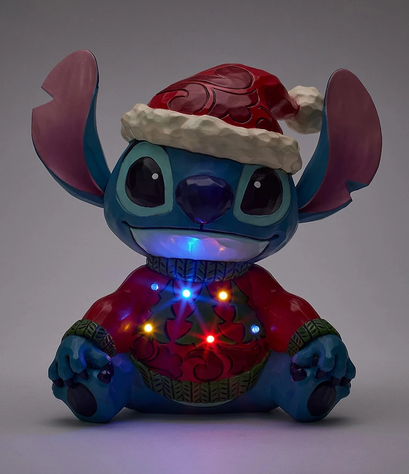 Jim Shore Disney Traditions Battery-Operated Light-Up Stitch In Ugly Sweater Limited Edition Figurine
