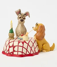 Jim Shore Disney Traditions Collection Lady and Tramp Spaghetti Scene Lit Figurine