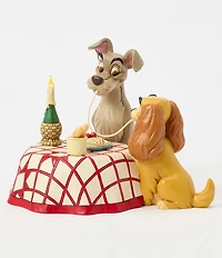 Jim Shore Disney Traditions Collection Lady and Tramp Spaghetti Scene Lit Figurine