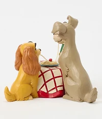 Jim Shore Disney Traditions Collection Lady and Tramp Spaghetti Scene Lit Figurine