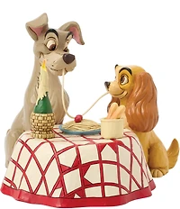 Jim Shore Disney Traditions Collection Lady and Tramp Spaghetti Scene Lit Figurine