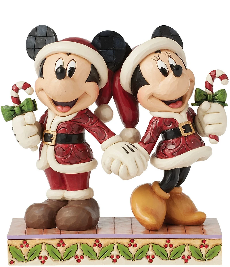 Jim Shore Disney Traditions Collection Mickey & Minnie Candy Canes Figurine