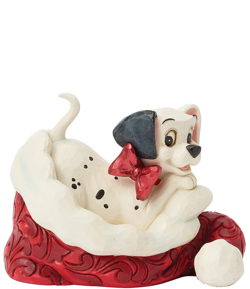 Jim Shore Disney Traditions Dalmatian In Santa Hat Miniature Figurine