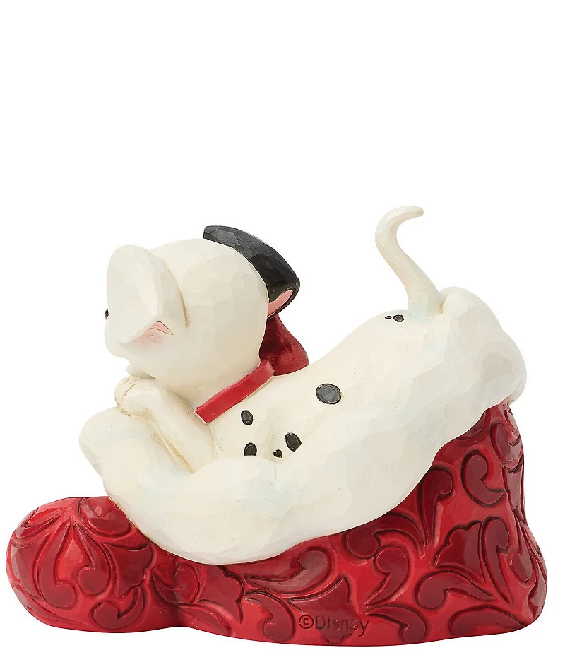 Jim Shore Disney Traditions Dalmatian In Santa Hat Miniature Figurine