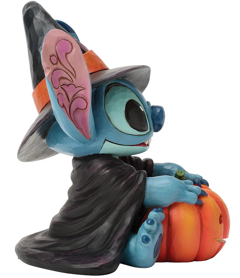 Jim Shore Disney Traditions Halloween Collection Stitch with Jack-O-Lantern #double;Witchy Stitch#double; Figurine