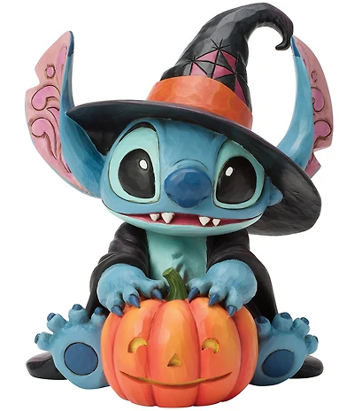 Jim Shore Disney Traditions Halloween Collection Stitch with Jack-O-Lantern #double;Witchy Stitch#double; Figurine