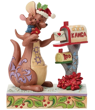 Jim Shore Disney Traditions Kanda And Roo Christmas Mailbox Figurine