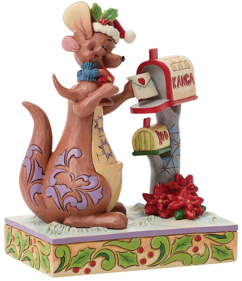 Jim Shore Disney Traditions Kanda And Roo Christmas Mailbox Figurine