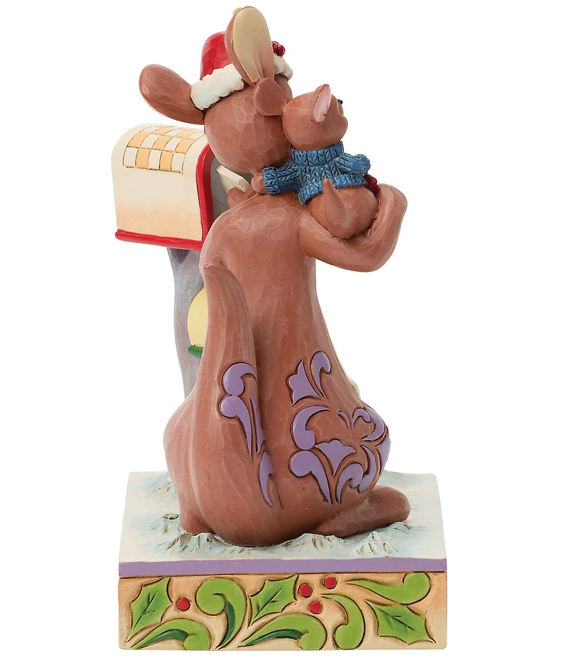 Jim Shore Disney Traditions Kanda And Roo Christmas Mailbox Figurine