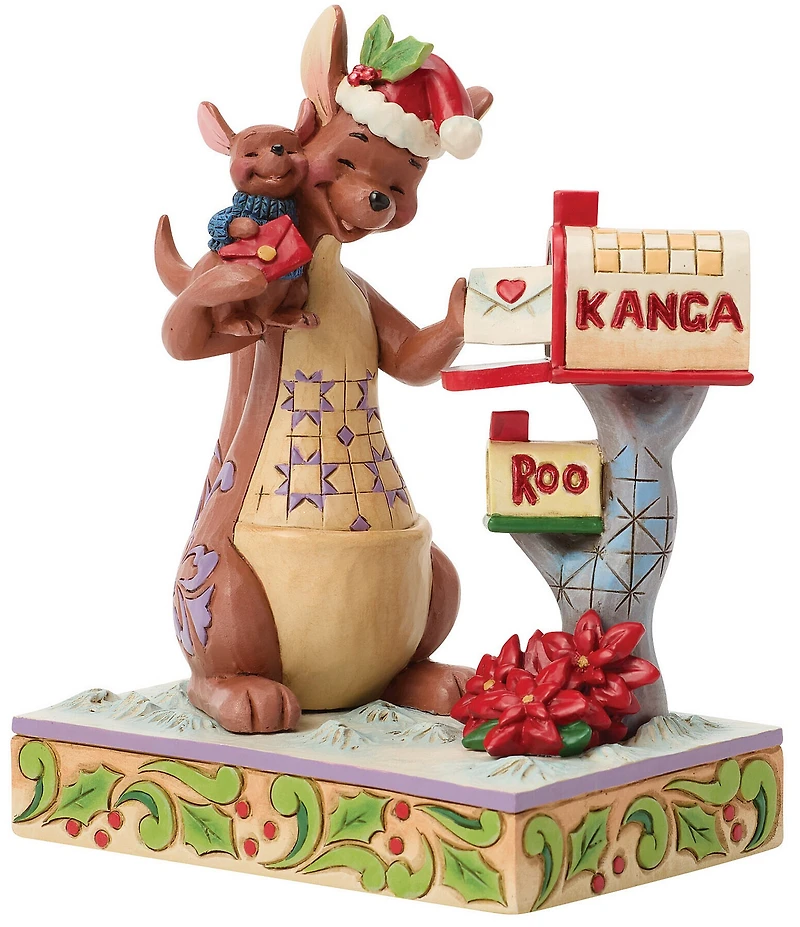 Jim Shore Disney Traditions Kanda And Roo Christmas Mailbox Figurine