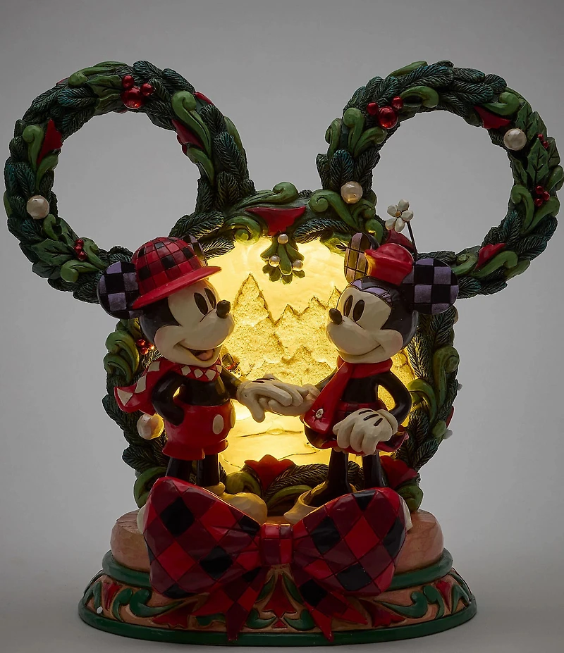 Jim Shore Disney Traditions Mickey & Minnie LED Diorama Figurine First Edition
