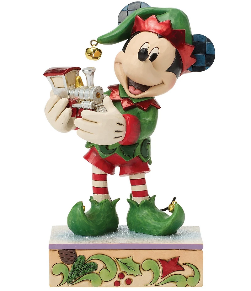Jim Shore Disney Traditions Mickey Elf With Train Special Edition Figurine