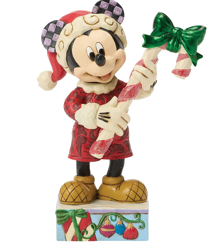 Jim Shore Disney Traditions Mickey Mouse With Candy Cane Figurine
