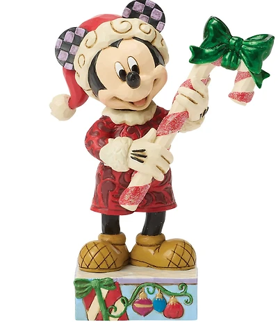 Jim Shore Disney Traditions Mickey Mouse With Candy Cane Figurine