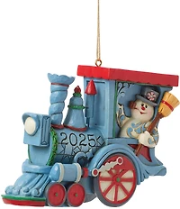 Jim Shore Frosty the Snowman 2025 Dated Frosty in Train Hanging Ornament