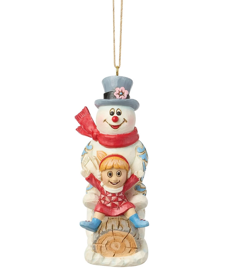 Jim Shore Frosty the Snowman Frosty and Karen Sledding Hanging Ornament