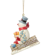 Jim Shore Frosty the Snowman Frosty and Karen Sledding Hanging Ornament