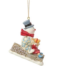 Jim Shore Frosty the Snowman Frosty and Karen Sledding Hanging Ornament