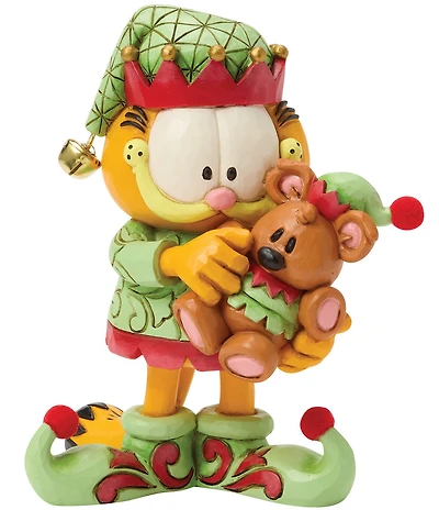 Jim Shore Garfield Garfield and Pooky in Elf Costumes Figurine