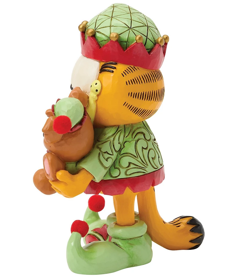 Jim Shore Garfield Garfield and Pooky in Elf Costumes Figurine