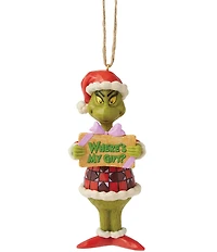 Jim Shore Grinch Collection #double;Where's My Gift#double; Message Ornament