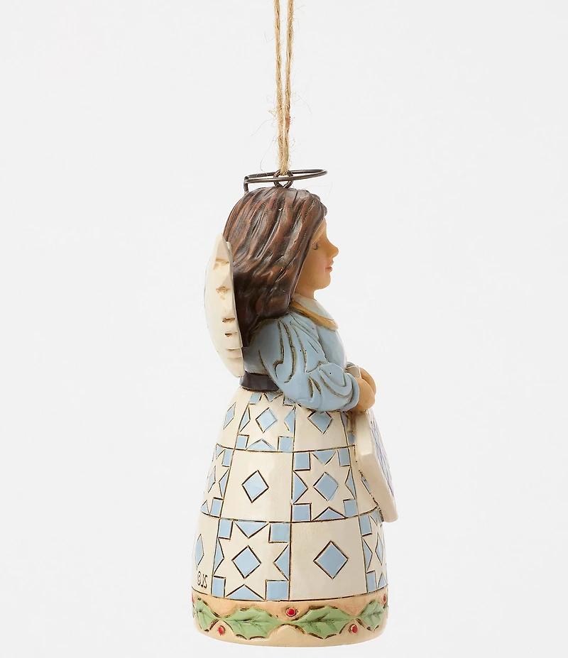 Jim Shore Heartwood Creek Angel with Quilting Hanging Ornament
