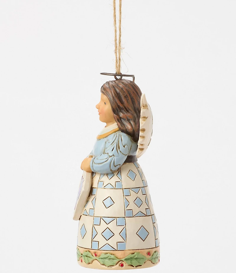 Jim Shore Heartwood Creek Angel with Quilting Hanging Ornament