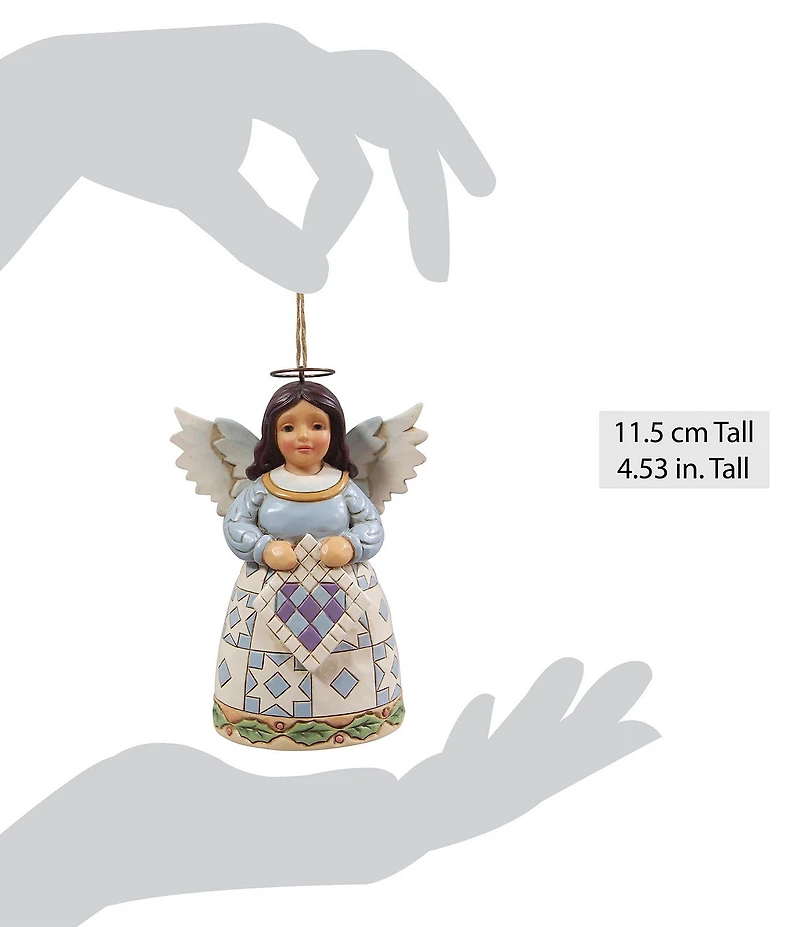 Jim Shore Heartwood Creek Angel with Quilting Hanging Ornament