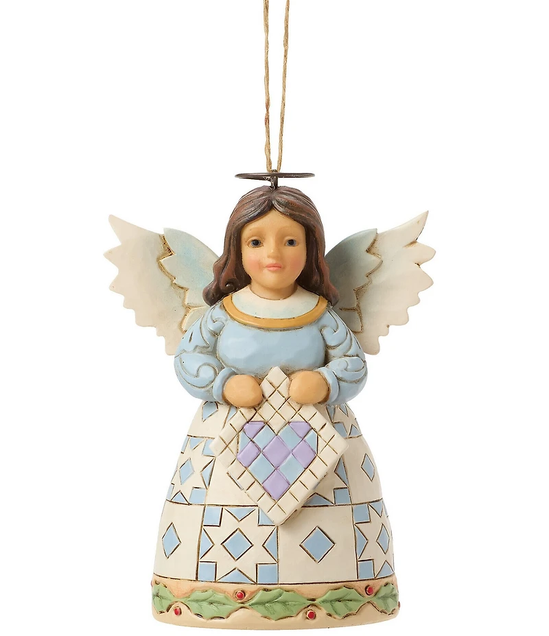 Jim Shore Heartwood Creek Angel with Quilting Hanging Ornament
