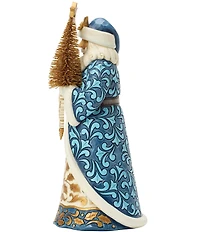 Jim Shore Heartwood Creek Blue And Gold Santa With Sisal Tree Figurine