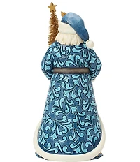 Jim Shore Heartwood Creek Blue And Gold Santa With Sisal Tree Figurine