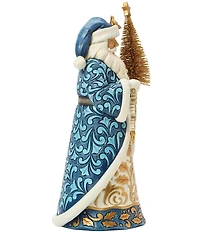 Jim Shore Heartwood Creek Blue And Gold Santa With Sisal Tree Figurine